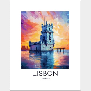 A Pop Art Travel Print of Lisbon - Portugal Posters and Art